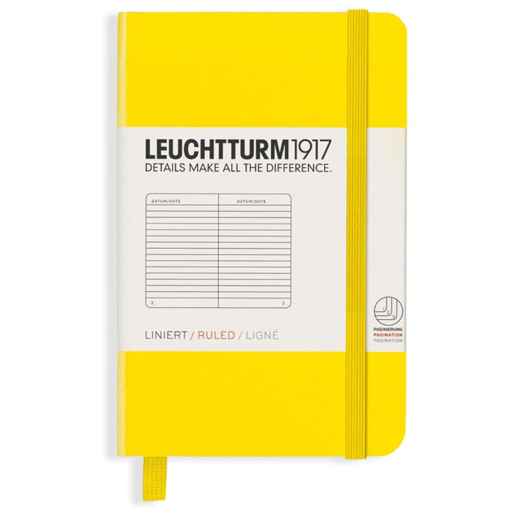 LEUCHTTURM Not Defteri Mini Boy (A7) Çizgili, Limon Sarı
