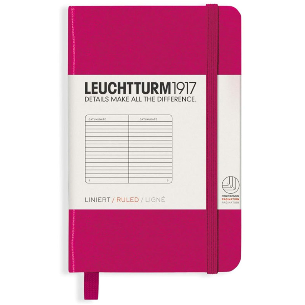LEUCHTTURM Mini Boy (A7) Not Defteri, Çizgili, Vişne Kapak