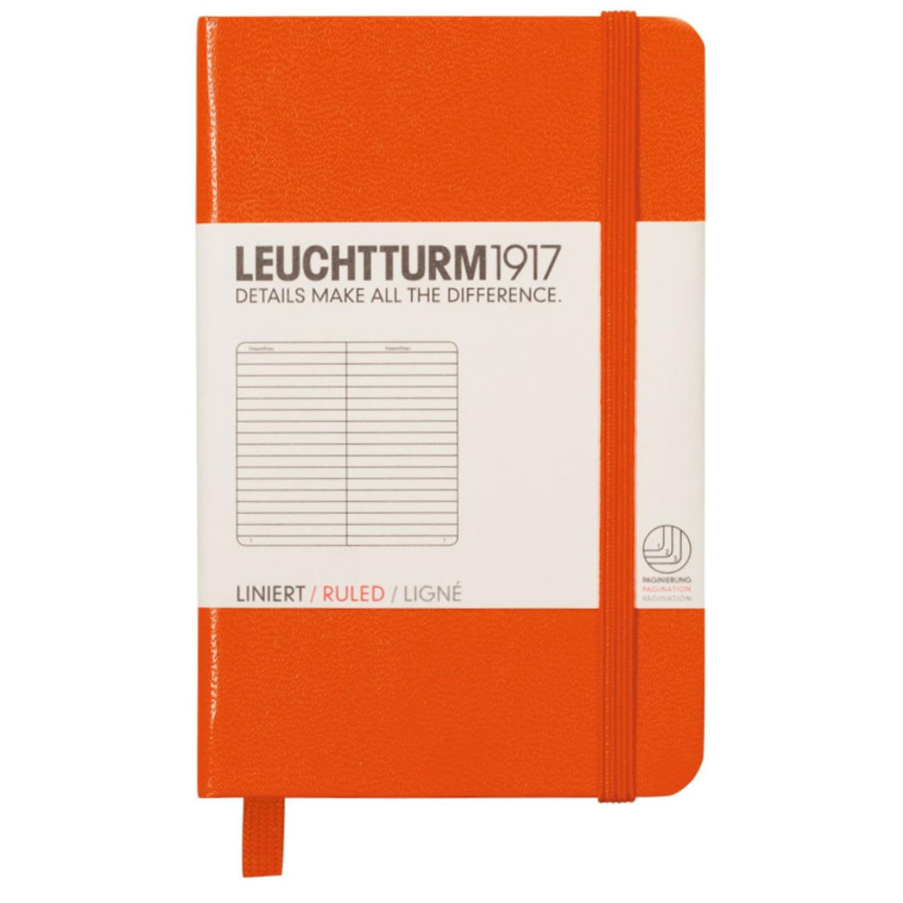 LEUCHTTURM Mini Boy (A7) Not Defteri, Çizgili, Turuncu Kapak
