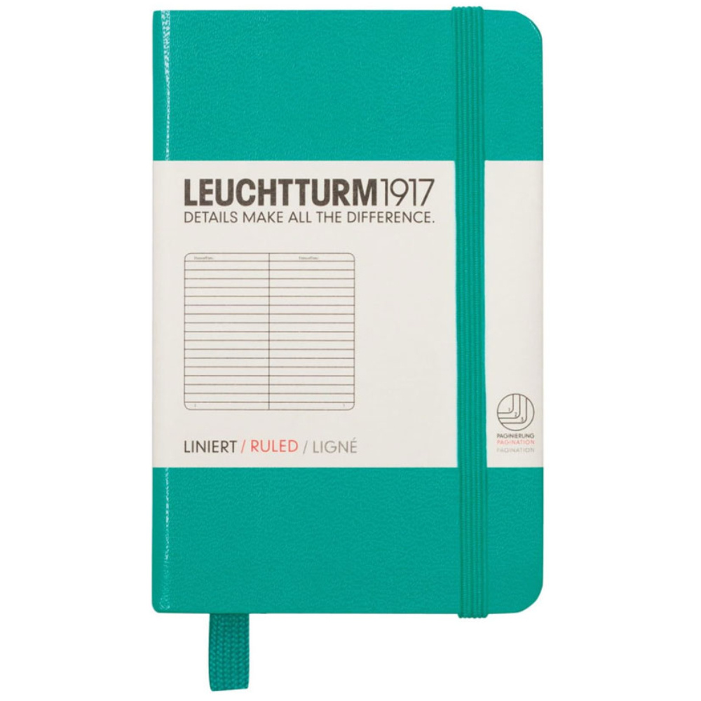 LEUCHTTURM Not Defteri Mini Boy (A7) Çizgili, Zümrüt Yeşili