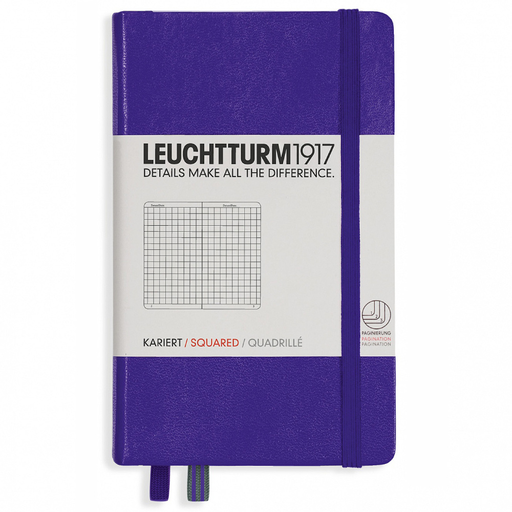LEUCHTTURM Not Defteri Cep Boy (A6) Kareli, Menekşe