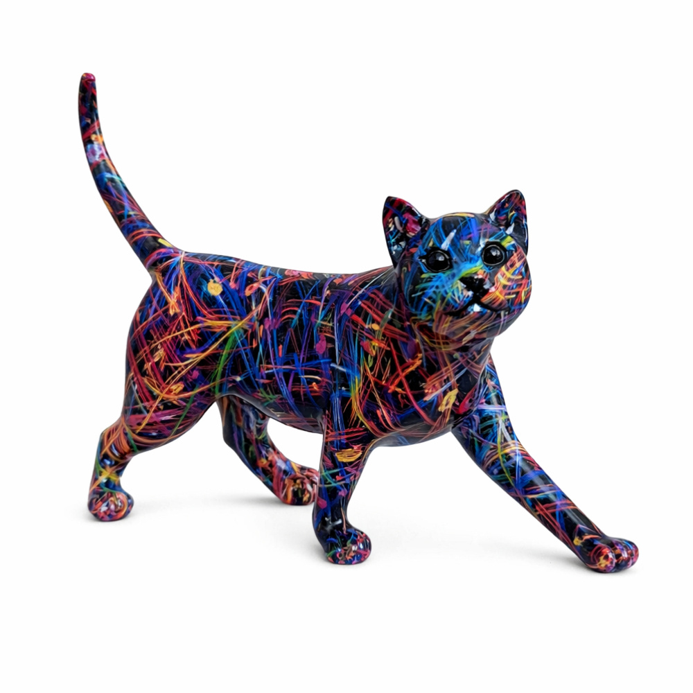 SOFIART Renkli Kedi Figür