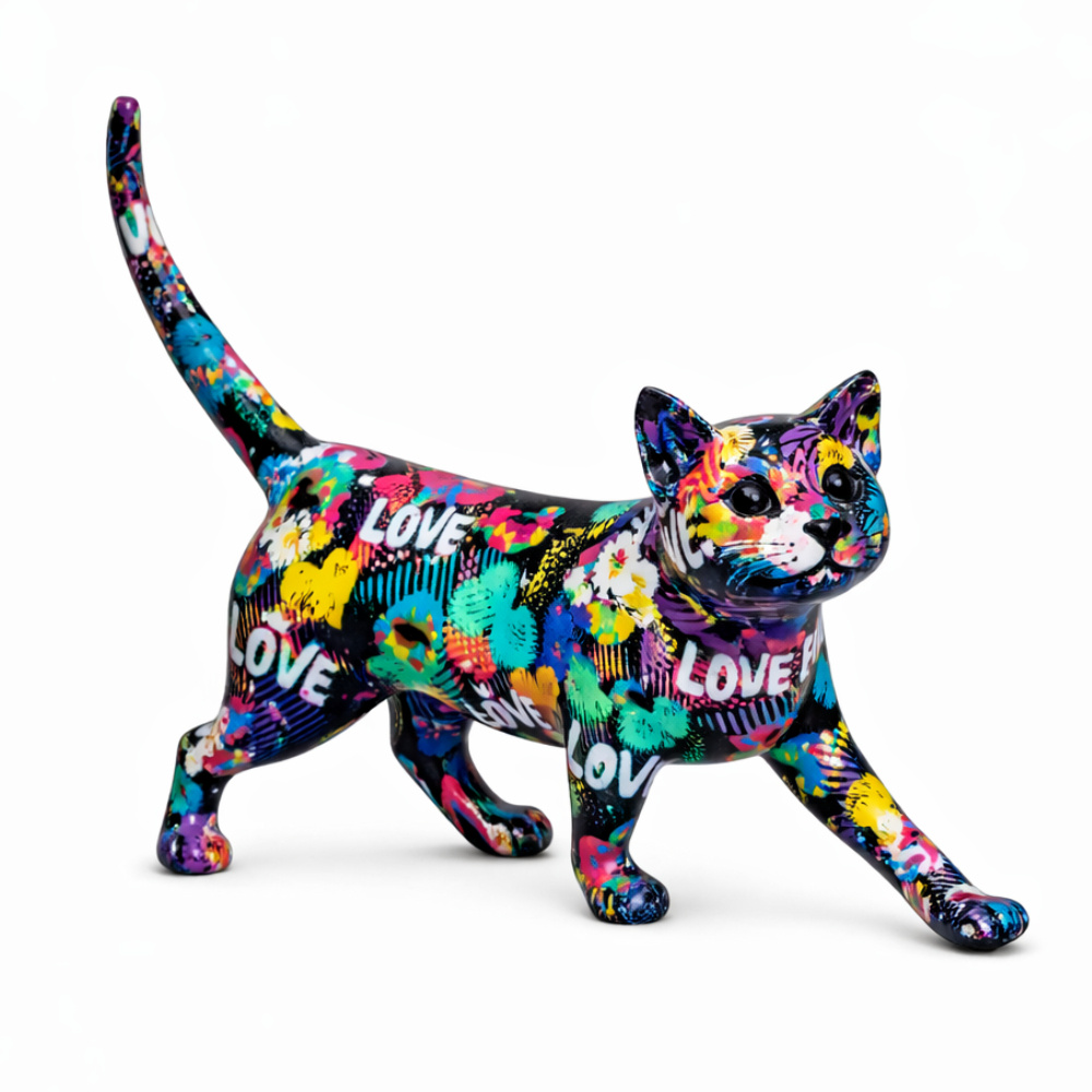 SOFIART Renkli Kedi Figür 30x10x26 cm