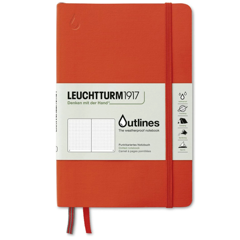 LEUCHTTURM Ouines Hava Koşullarına Dayanıklı Not Defteri, Çanta Boy (B6+) Signal Turuncu