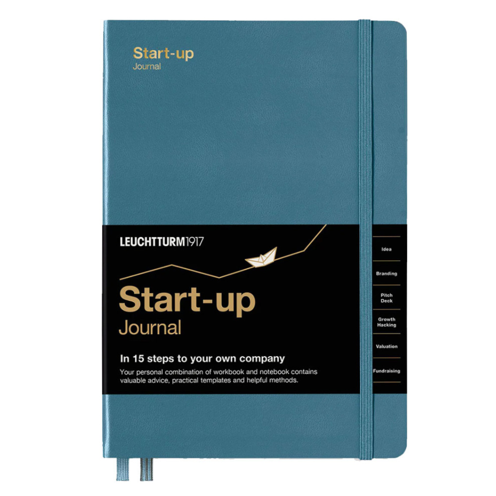 LEUCHTTURM Start-up Journal Not Defteri, Orta Boy (A5) İngilizce, Taş Mavisi