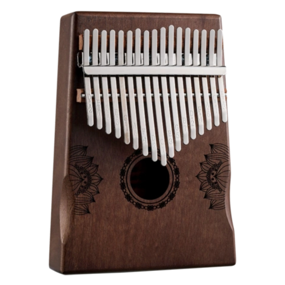 HLURU KHD17-BROWN Huashu Lotus Palm Rest Hollow Kahverengi 17 Tuşlu Kalimba