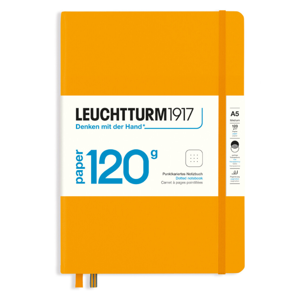 LEUCHTTURM 1917 Not Defteri, Orta Boy (A5), Edition 120G, 203 Sayfa, Noktalı, Gündoğumu Sarı