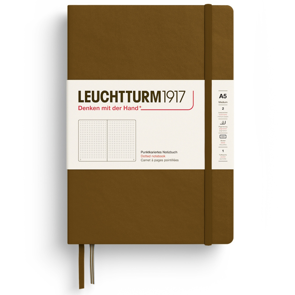LEUCHTTURM 1917 Not Defteri Orta Boy (A5), Sert Kapak, 251 Sayfa, Noktalı, Baharat Kahvesi