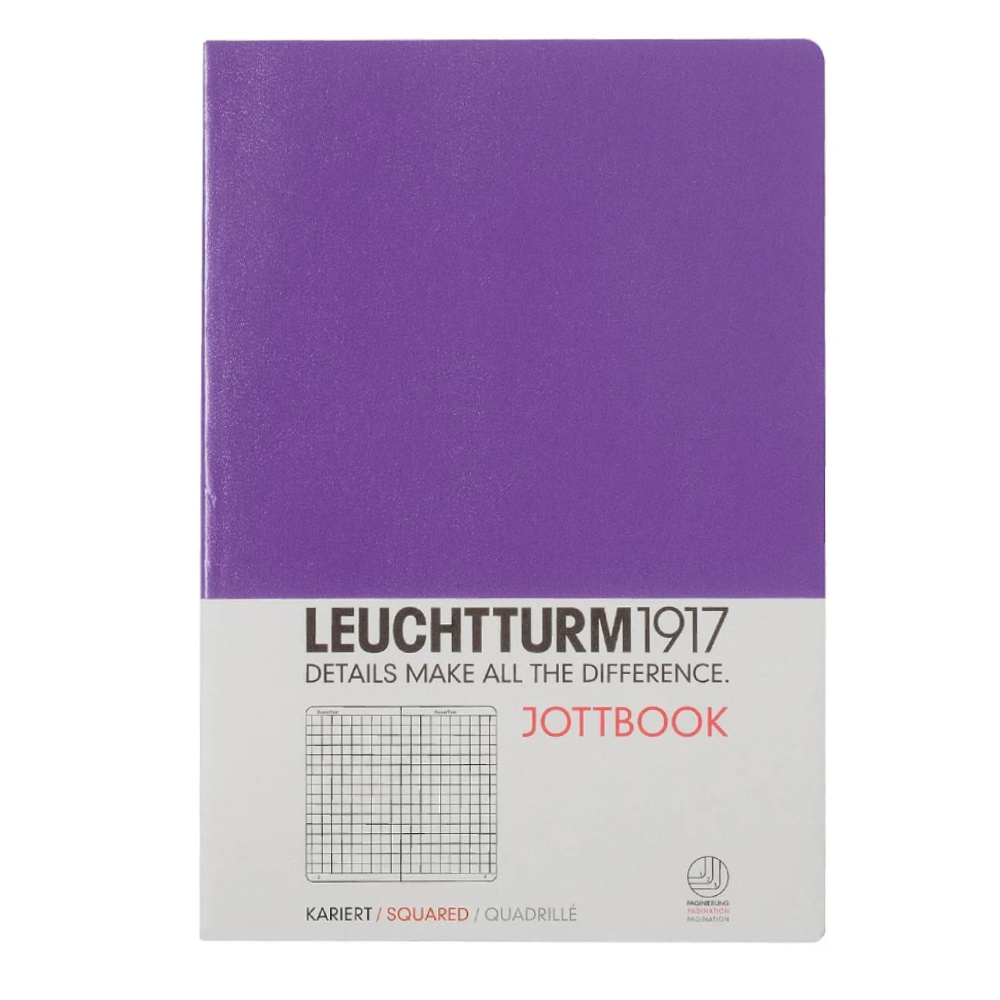 LEUCHTTURM 1917 Jottbook Not Defteri Orta Boy (A5), Kareli, Mor