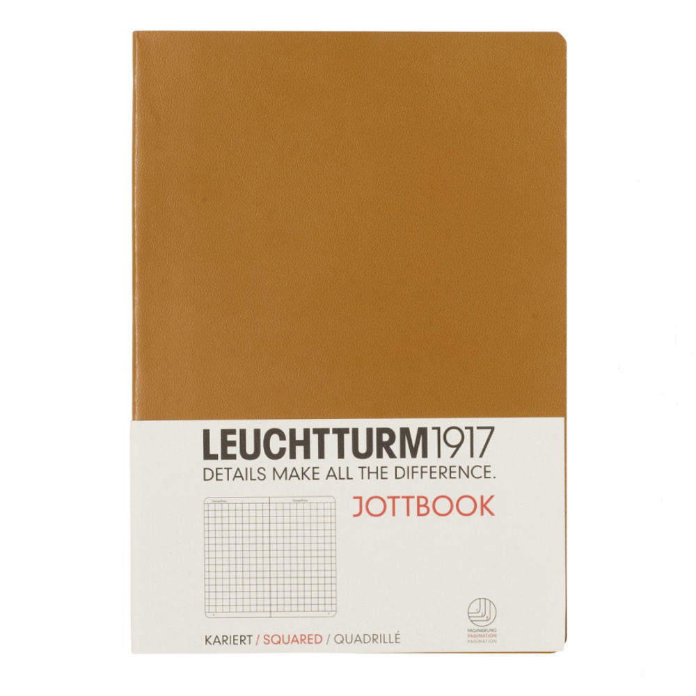 LEUCHTTURM 1917 Jottbook Not Defteri Orta Boy (A5), Kareli, Karamel