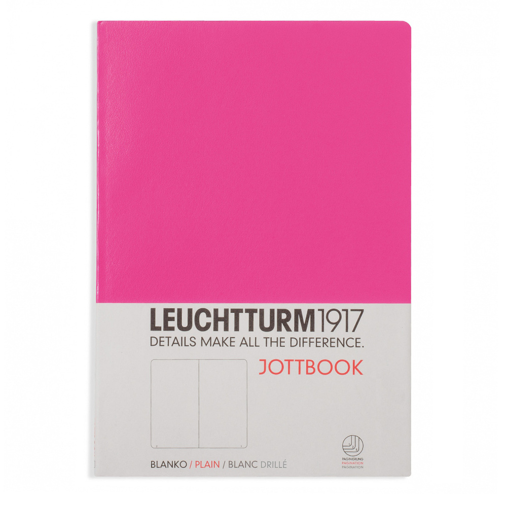 LEUCHTTURM 1917 Jottbook Not Defteri Orta Boy (A5), Düz, New Pink