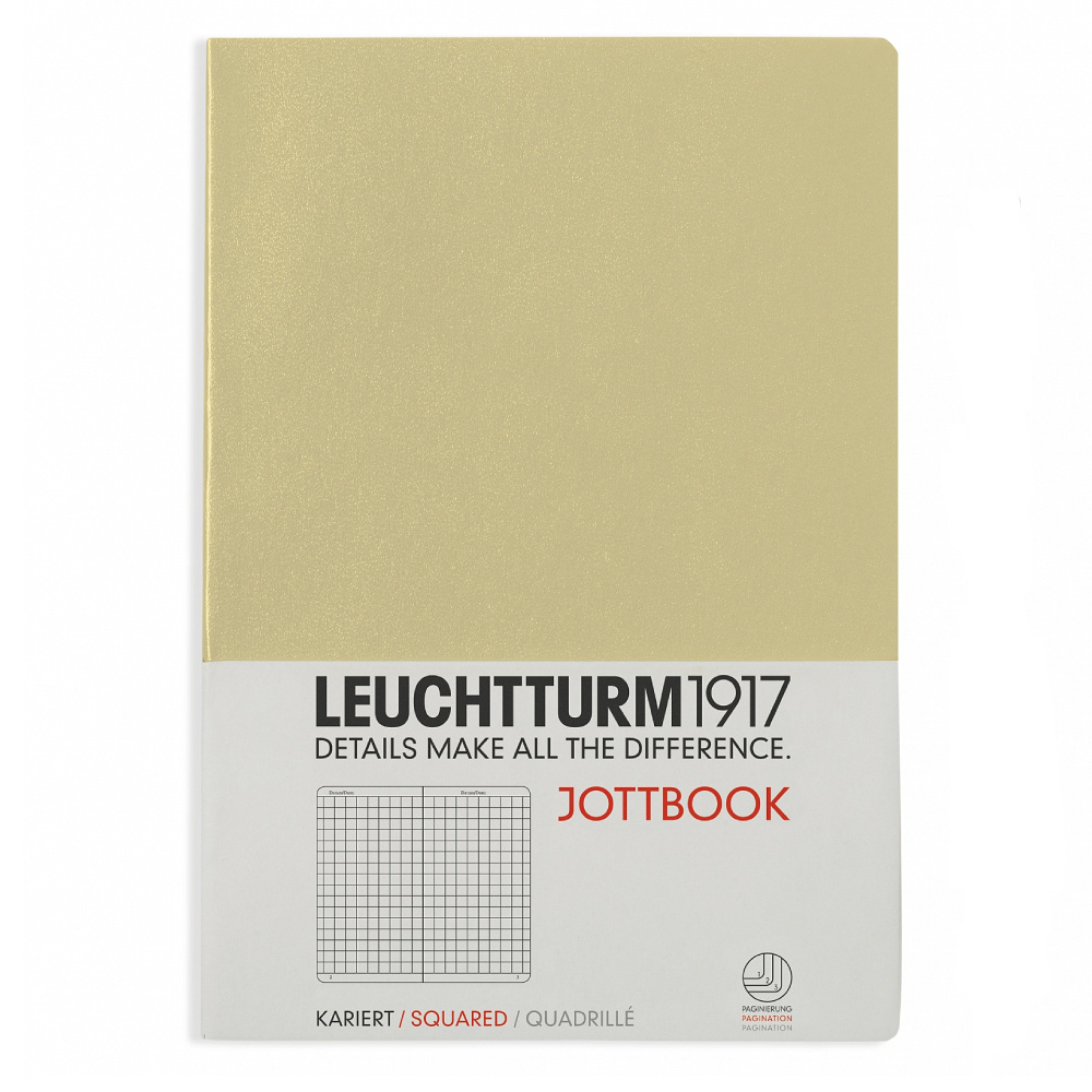 LEUCHTTURM 1917 Jottbook Not Defteri Orta Boy(A5), Kareli, Kum Gri