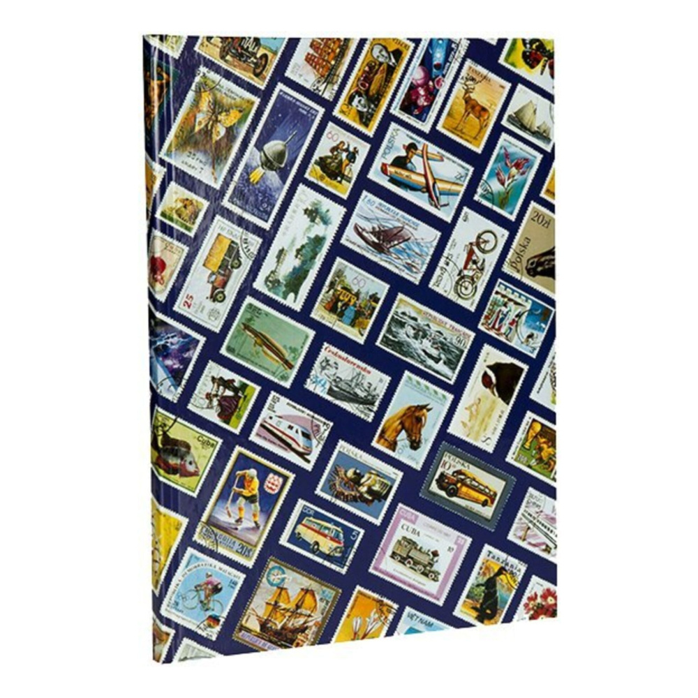 LEUCHTTURM Pul Defteri HOBBY W16, A4+, 8 Yaprak, 16 Sayfa, Beyaz Zemin, Mavi