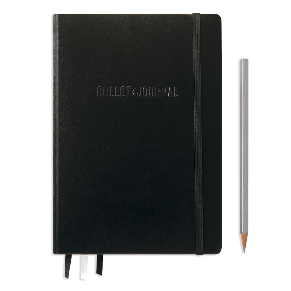 LEUCHTTURM Bullet Journal 2 Not Defteri, Orta Boy (A5), Sert Kapak, 206 Numaralandırılmış Noktalı Sayfa, Siyah Defter