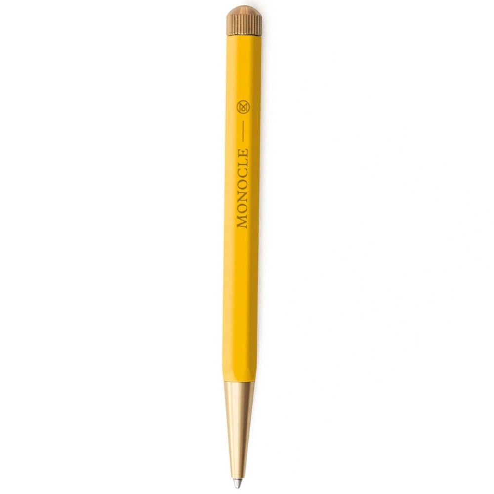 LEUCHTTURM Monocle Serisi Drehgriffel Kraliyet Mavisi Mürekkepli Tükenmez Kalem, Sarı