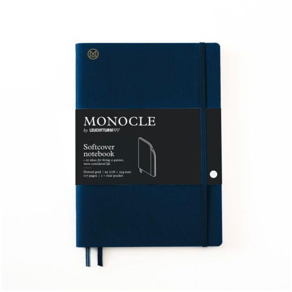 LEUCHTTURM Monocle Serisi, Tablet Boy (B5), Yumuşak Kapak, Noktalı, Lacivert Defter