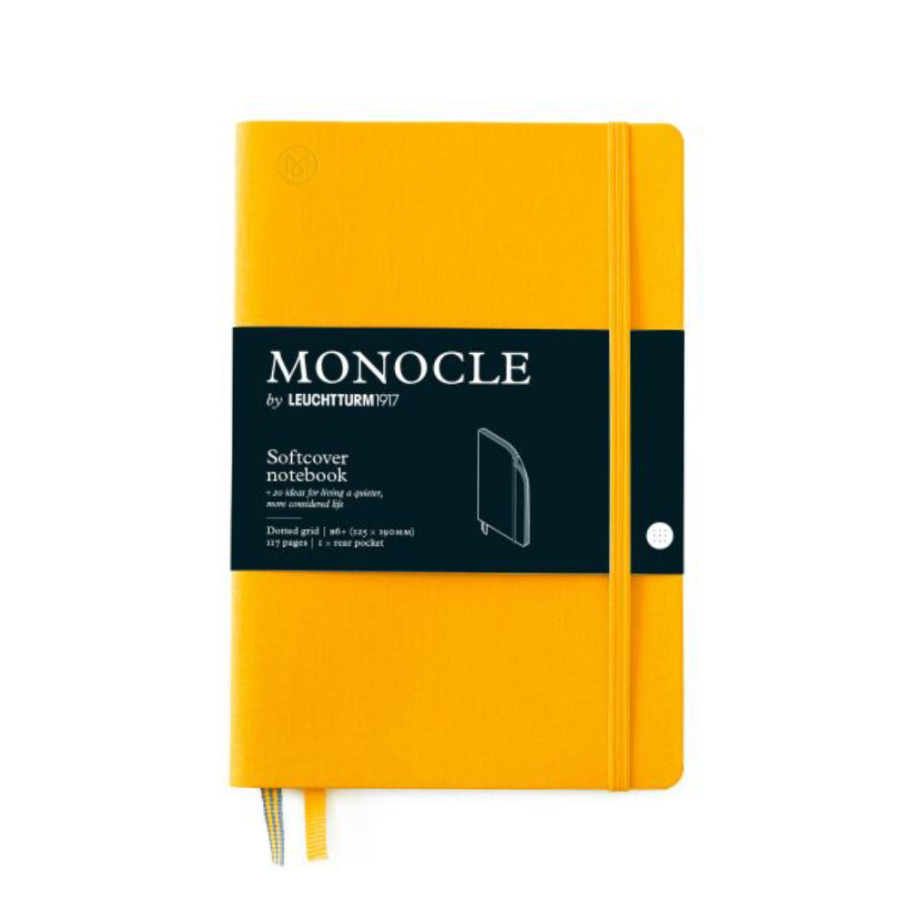 LEUCHTTURM Monocle Serisi, Çanta Boy (B6+), Yumuşak Kapak, Noktalı, Sarı Defter