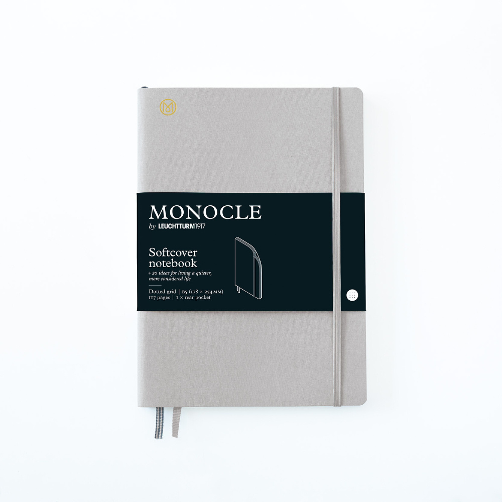 LEUCHTTURM Monocle Serisi, Tablet Boy (B5), Yumuşak Kapak, Noktalı, Açık Gri Defter