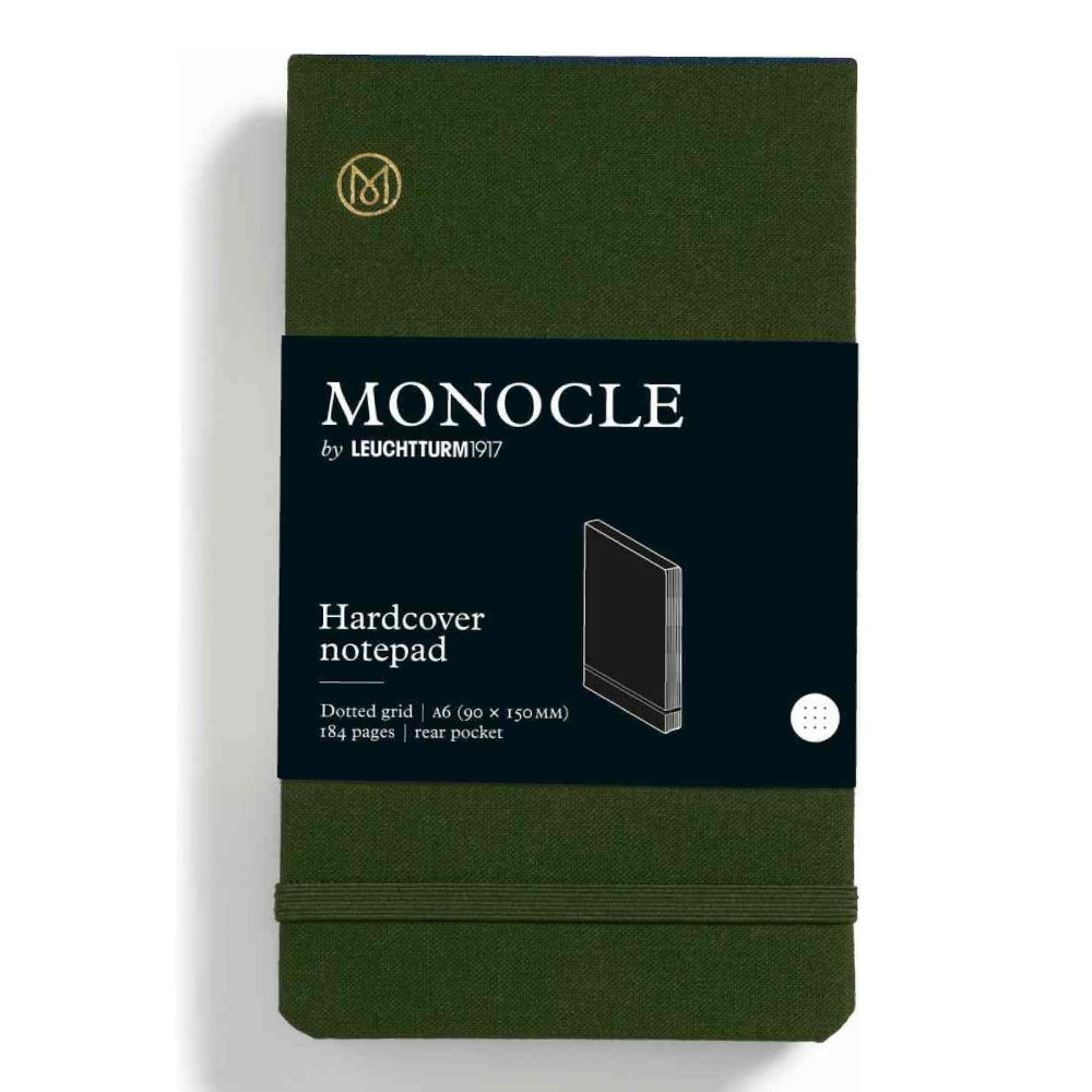 LEUCHTTURM Monocle Serisi, Reporter, Cep Boy (A6), Sert Kapak, Noktalı, Zeytin Yeşili Defter