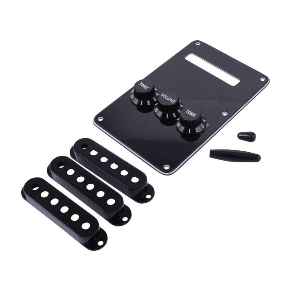 Fender Stratocaster Accessory Kit Black Knobs Kits & Pick Up Covers