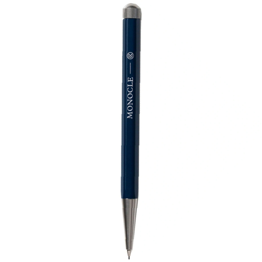 LEUCHTTURM Monocle Serisi Drehgriffel Versatil (Uçlu) Kalem, 0.7 mm Uç, Lacivert-Gümüş Kasa