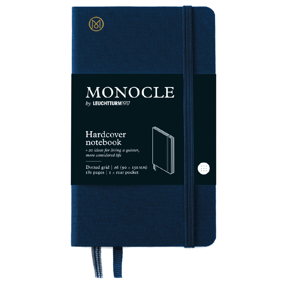 LEUCHTTURM Monocle Serisi, Cep Boy (A6), Sert Kapak, Noktalı, Lacivert Defter Defter