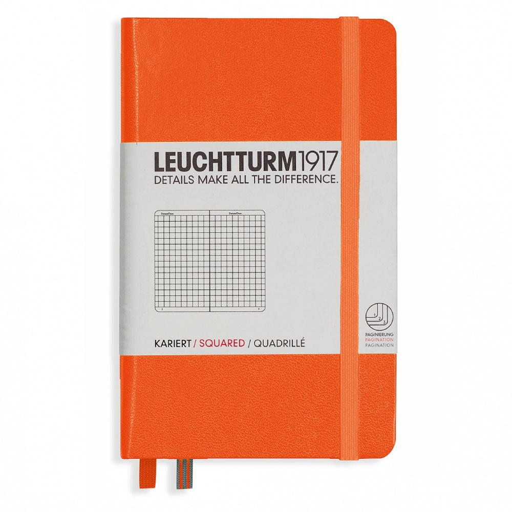 LEUCHTTURM Not Defteri Cep Boy (A6) Kareli, Turuncu