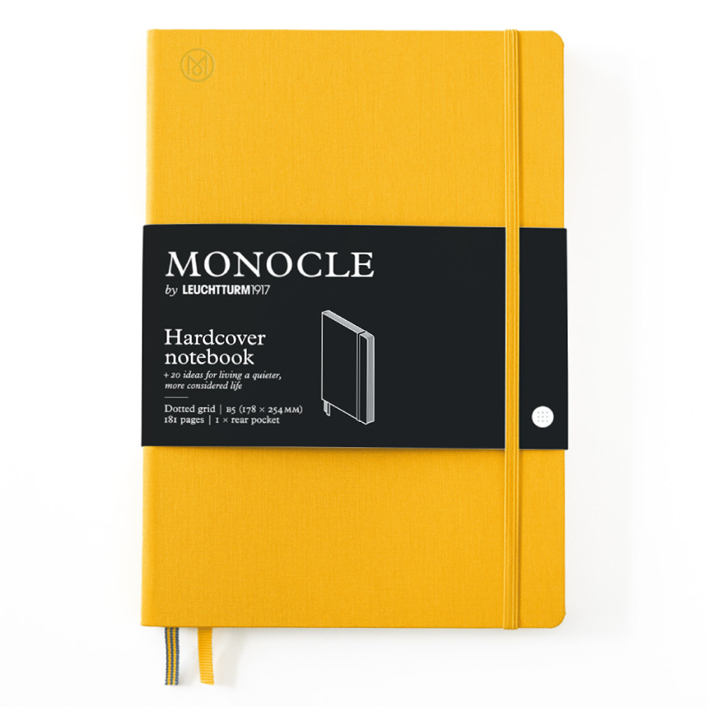 LEUCHTTURM Monocle Serisi, Tablet Boy (B5), Sert Kapak, Noktalı, Sarı Defter