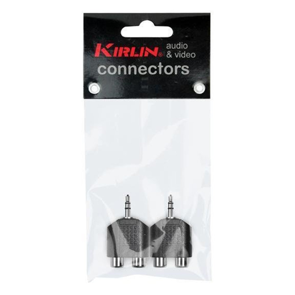 Kirlin 2656 X2 3,5mm Erkek- 2xRCA (Dişi) Çevirici Konektör (İkili Paket)