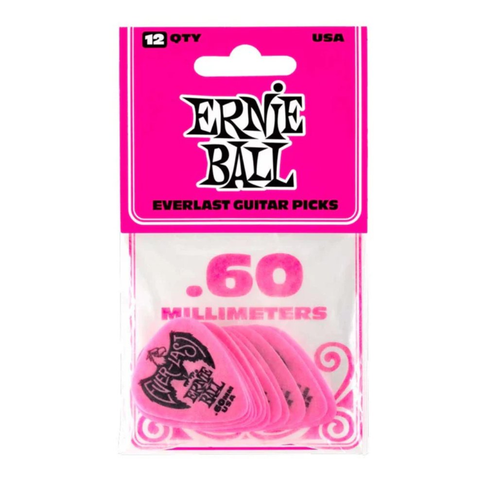 ERNIE BALL P09179 Evarlast Pembe 60 mm 12'li Paket Pena