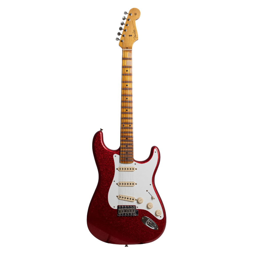 Fender Custom Shop 1956 Stratocaster Journeyman Relic Akçaağaç Klavye Red Sparkle Elektro Gitar