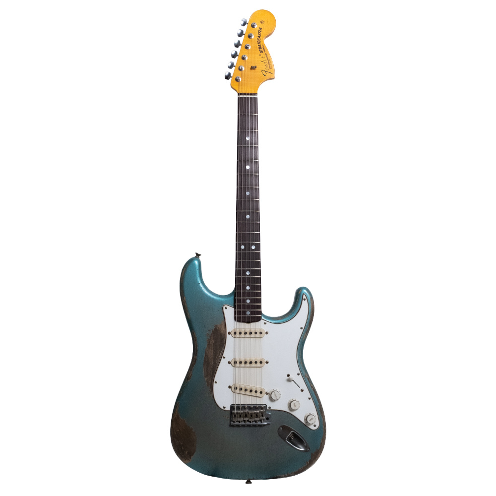 Fender Custom Shop Masterbuilt Greg Fessler 1969 Stratocaster Relic 3A Gülağacı Klavye Teal Green Metallic Soft Burst Elektro Gitar