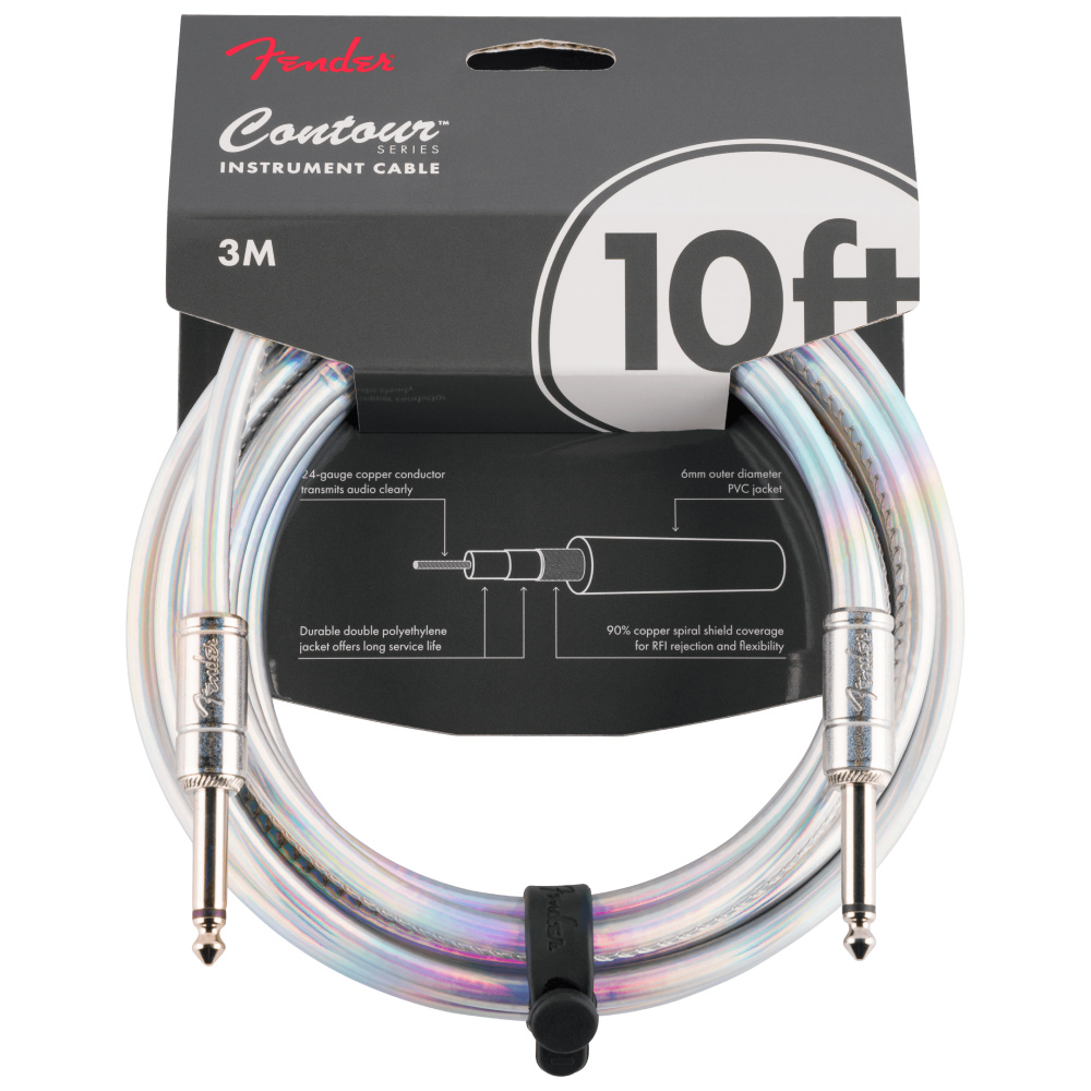 Fender Contour Serisi 3 Metre Beyaz Enstrüman Kablosu