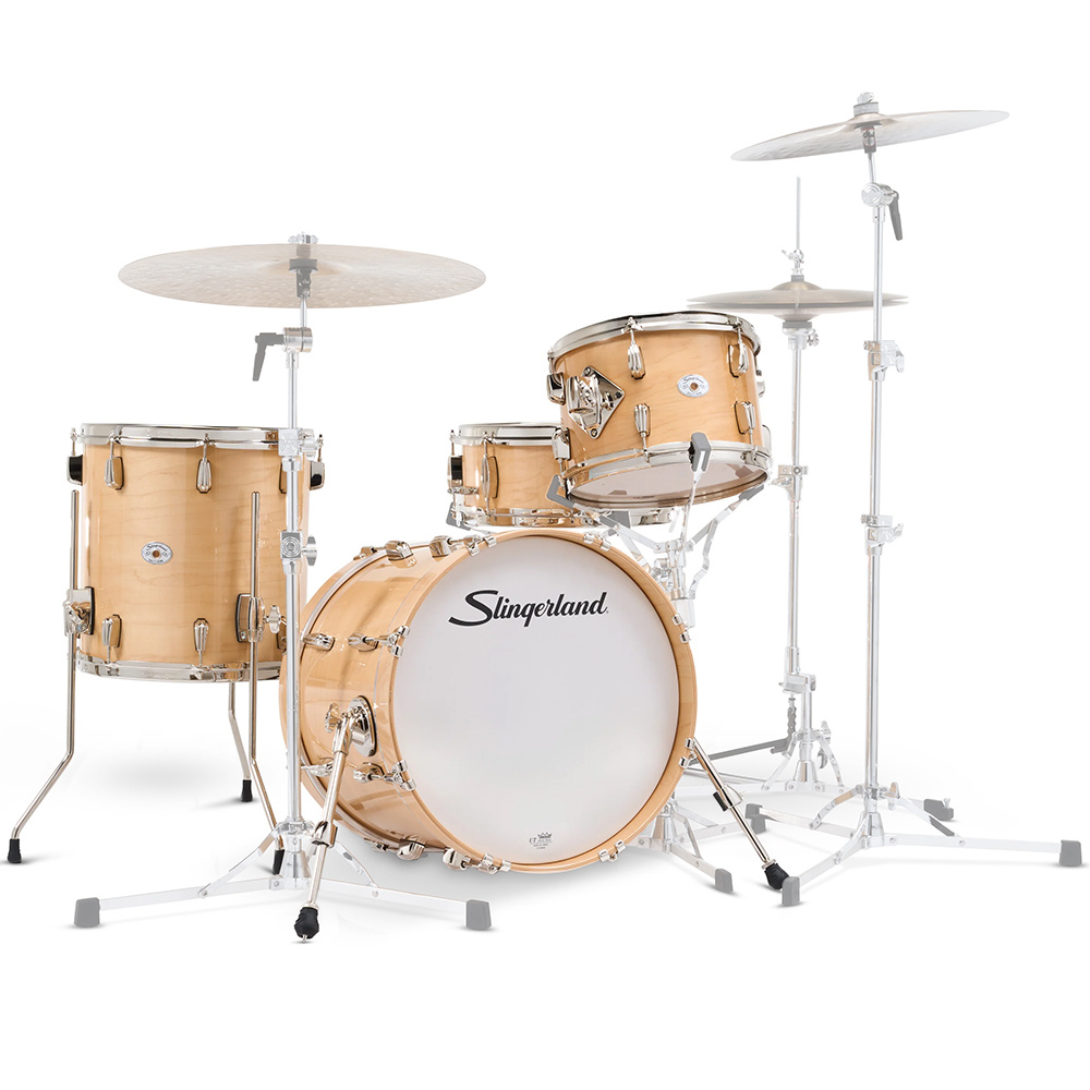SLINGERLAND Studio King Outfit Ventura Sand Lacquer 4 Parça (18B/12T/14F/14S) Akustik Davul Seti
