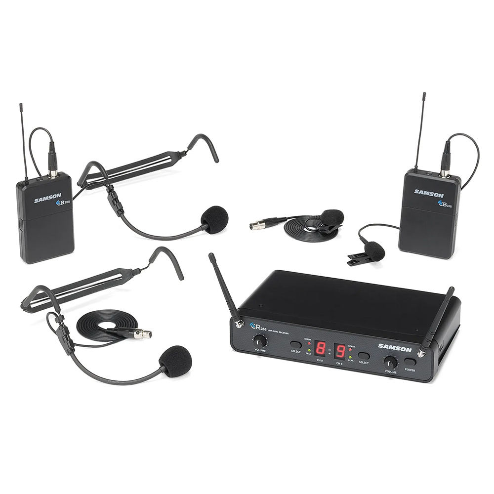 SAMSON SWC288PRES-I CR288 2 Kanal UHF Telsiz Yaka ve Headset Mikrofon Sistemi(518-566MHz)