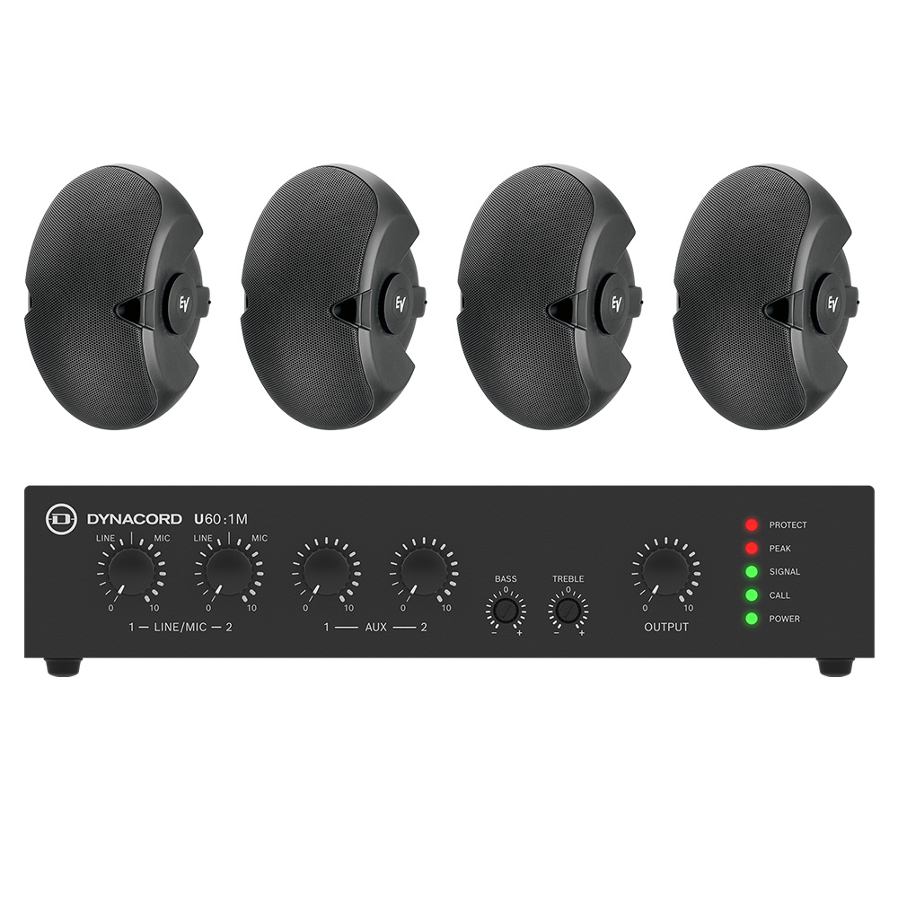 ElectroVoice BSYS-EVID-4.2TB - Premium Duvar Hoparlör Seti, Siyah