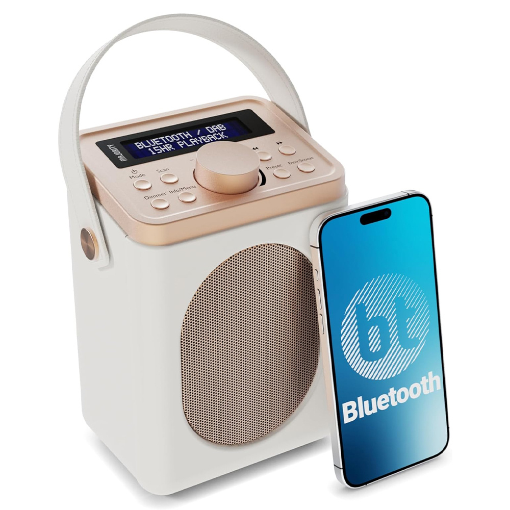 Majority Little Shelford - Krem Taşınabilir DAB/FM Radyo Bluetooth Hoparlör