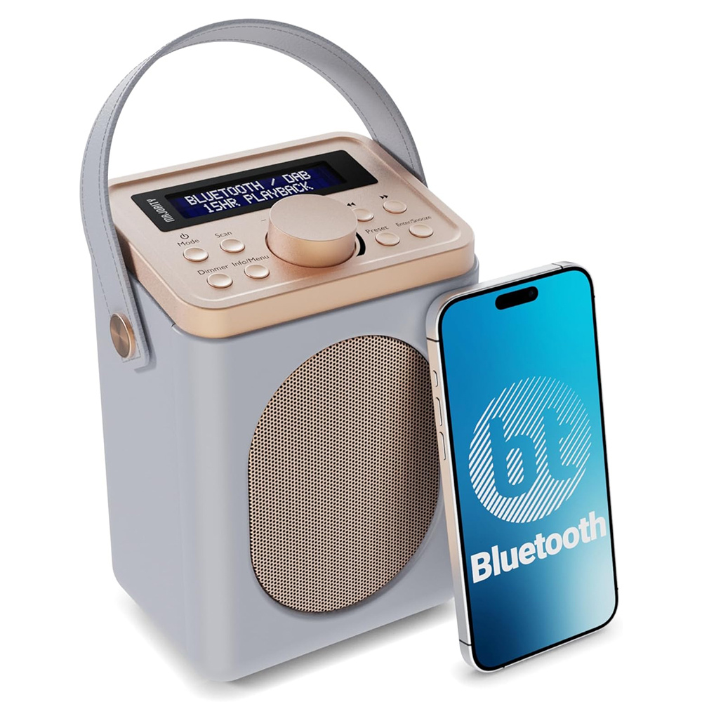 Majority Little Shelford - Gri Taşınabilir DAB/FM Radyo Bluetooth Hoparlör
