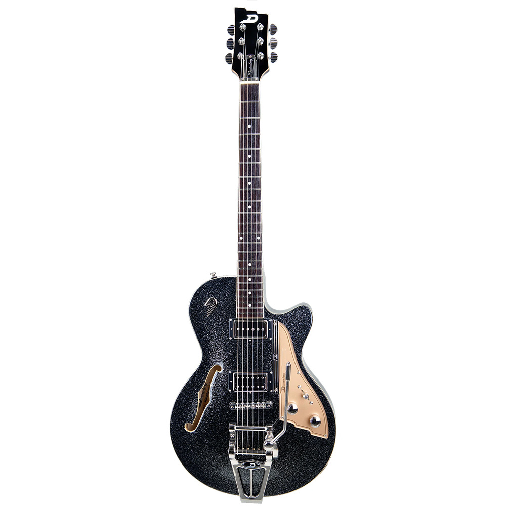 Duesenberg Starplayer TV Semi-Hollow HB P90 Black-Sparkle Case Dahil Elektro Gitar