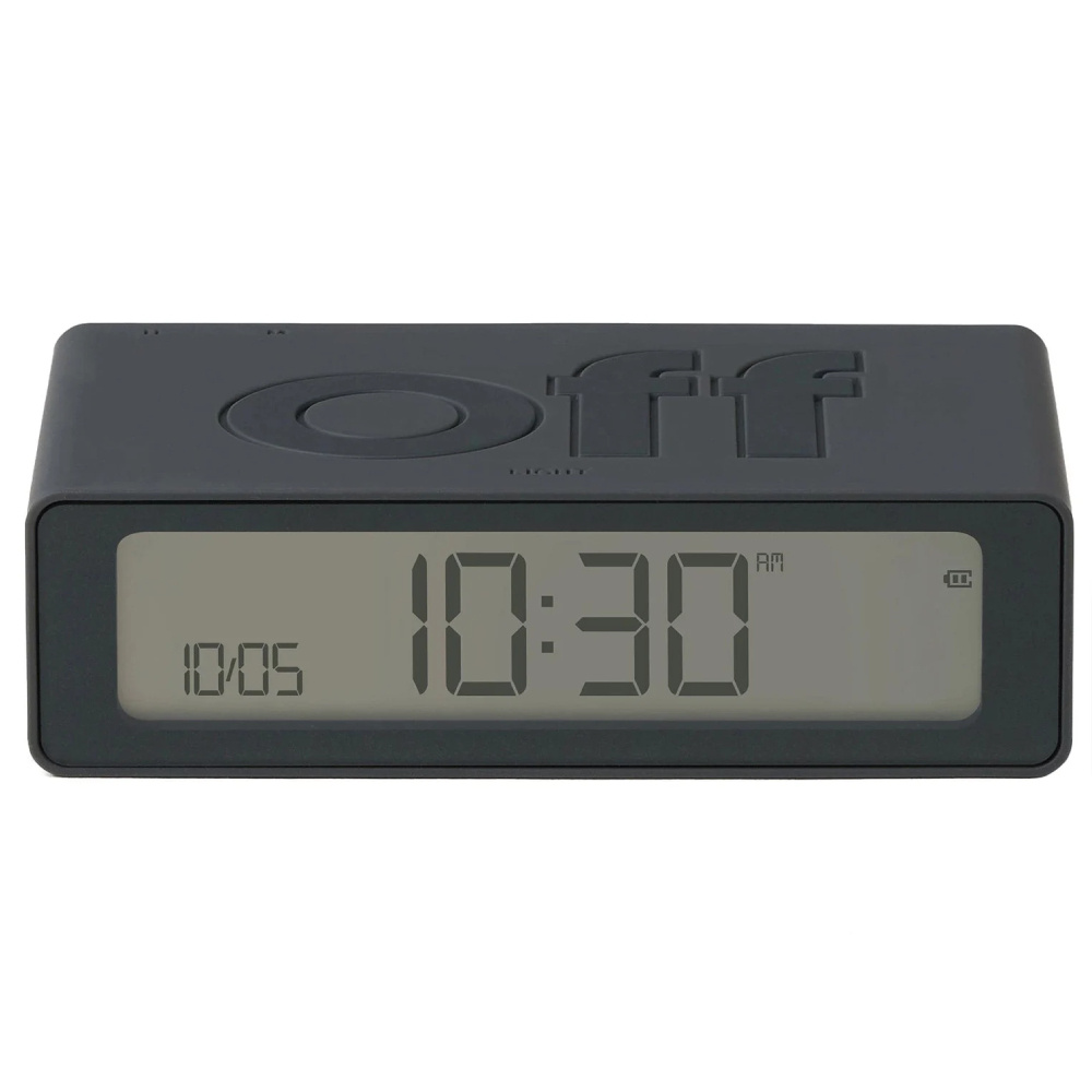 LEXON Flip Mini Şarj Edilebilir Alarm Saat Koyu Gri