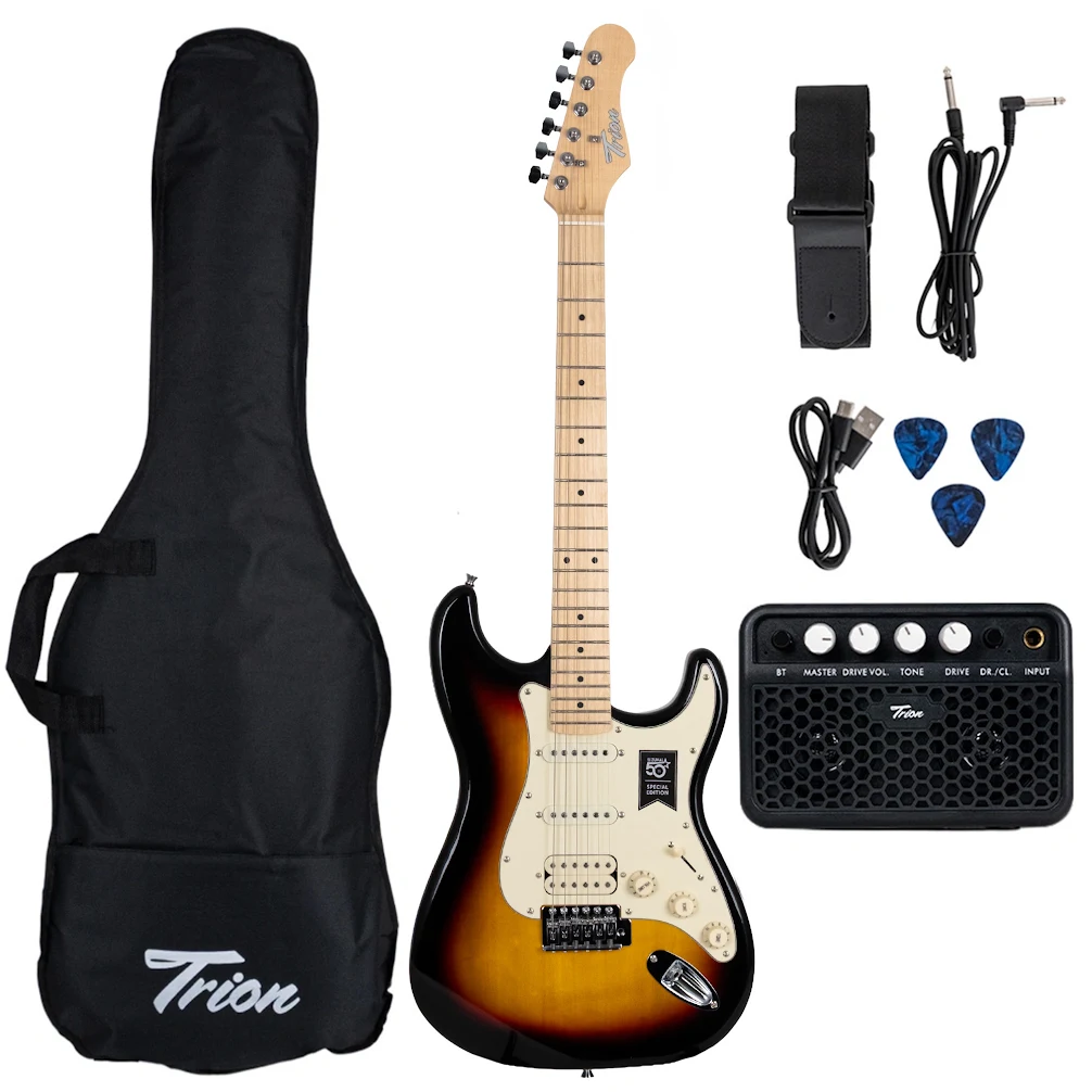 Trion TGP-112-SB Aksesuar ve Amfi Dahil Sunburst Elektro Gitar Seti (Zuhal 50.Yıl Özel)