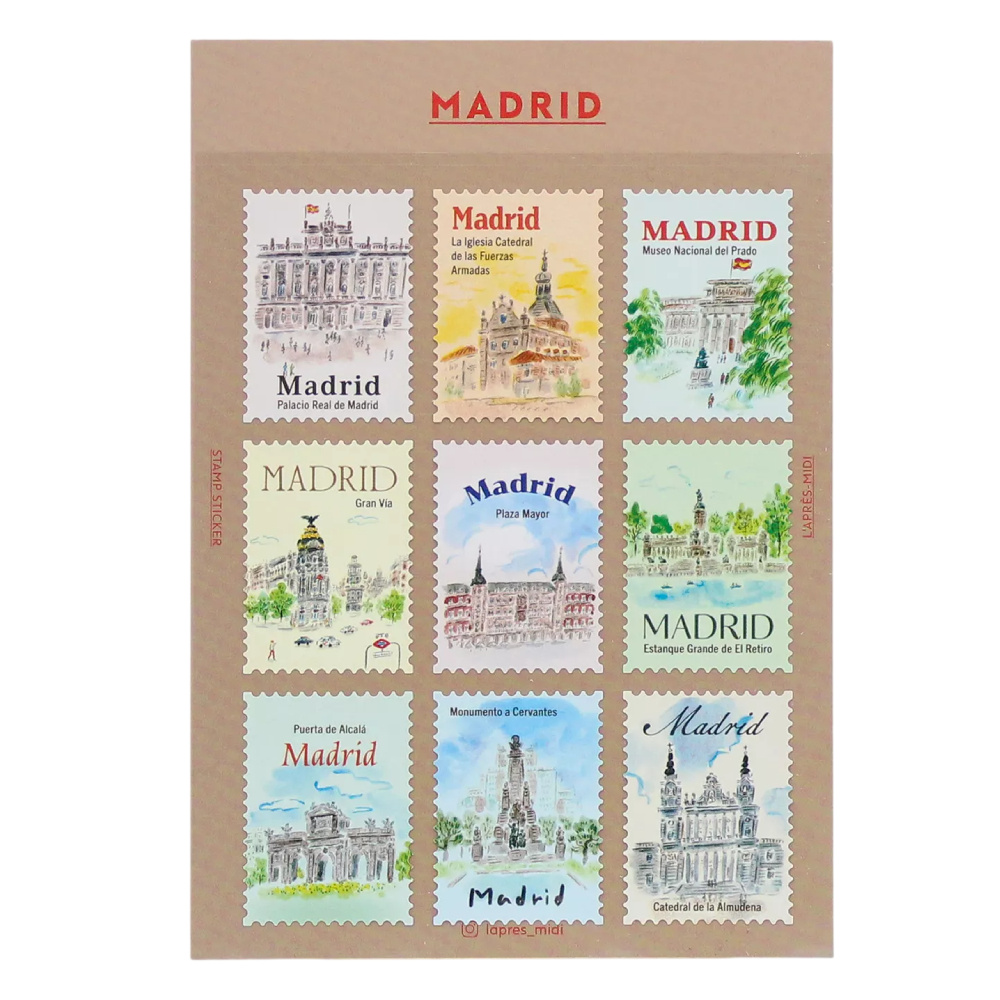 L'APRES-MIDI- Posta Pulu Sticker - Madrid 1 (9'lu Paket)