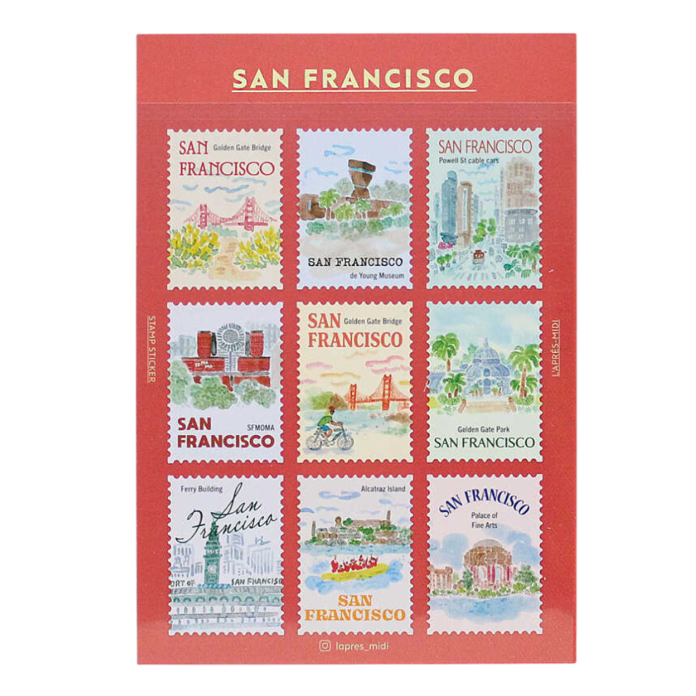 L'APRES-MIDI- Posta Pulu Sticker - San Francisco 1 (9'lu Paket)