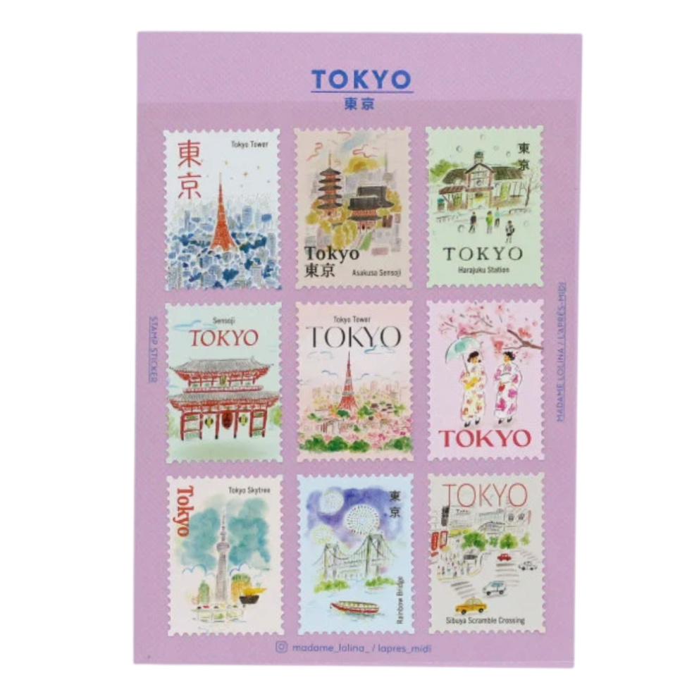 L'APRES-MIDI- Posta Pulu Sticker - Tokyo 1 (9'lu Paket)