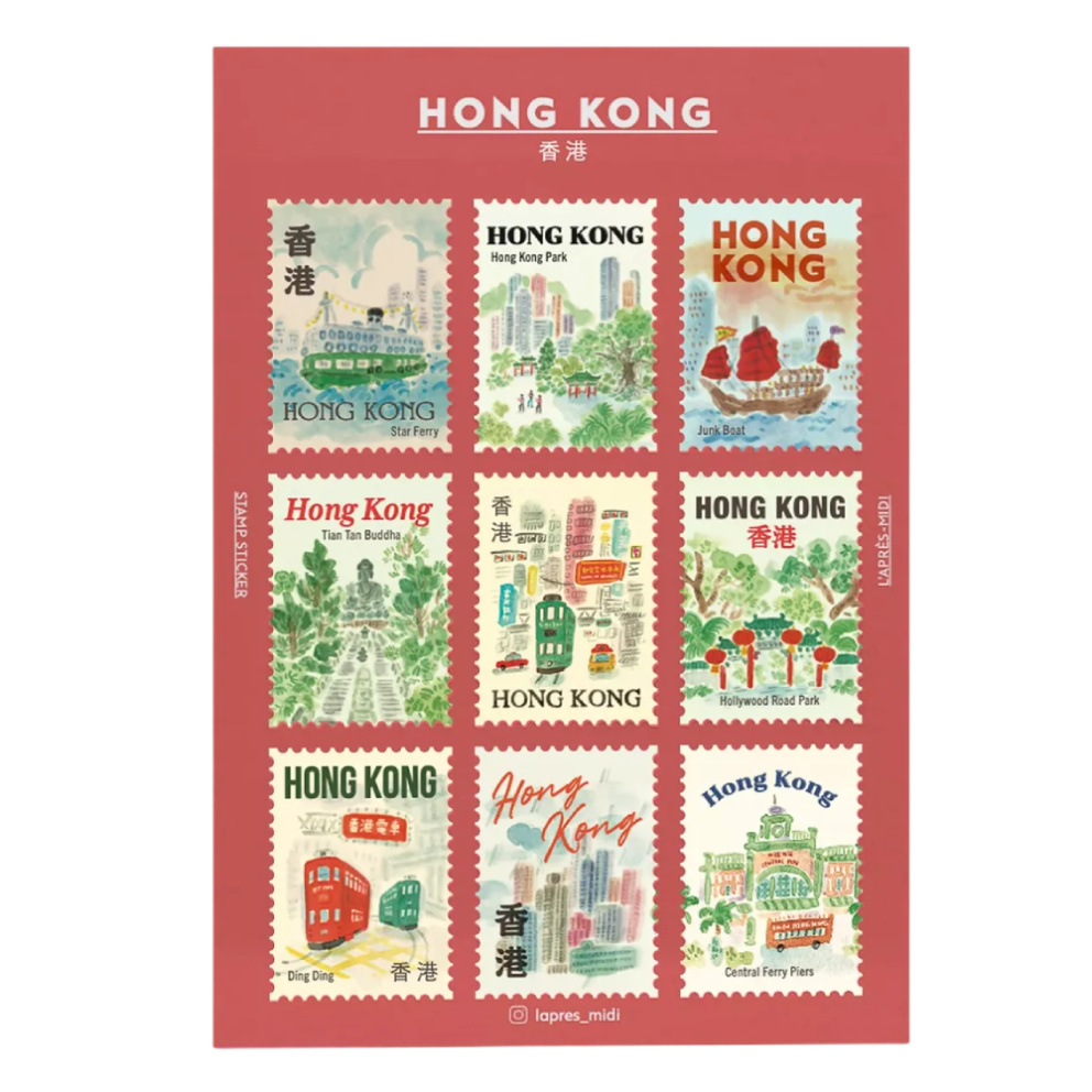 L'APRES-MIDI- Posta Pulu Sticker - Hong Kong 1 (9'lu Paket)