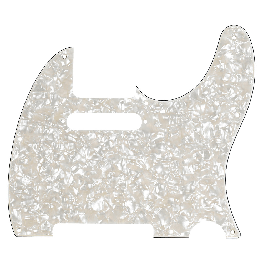 Fender 8 Delik 4-Ply White Pearl Tele Pickguard
