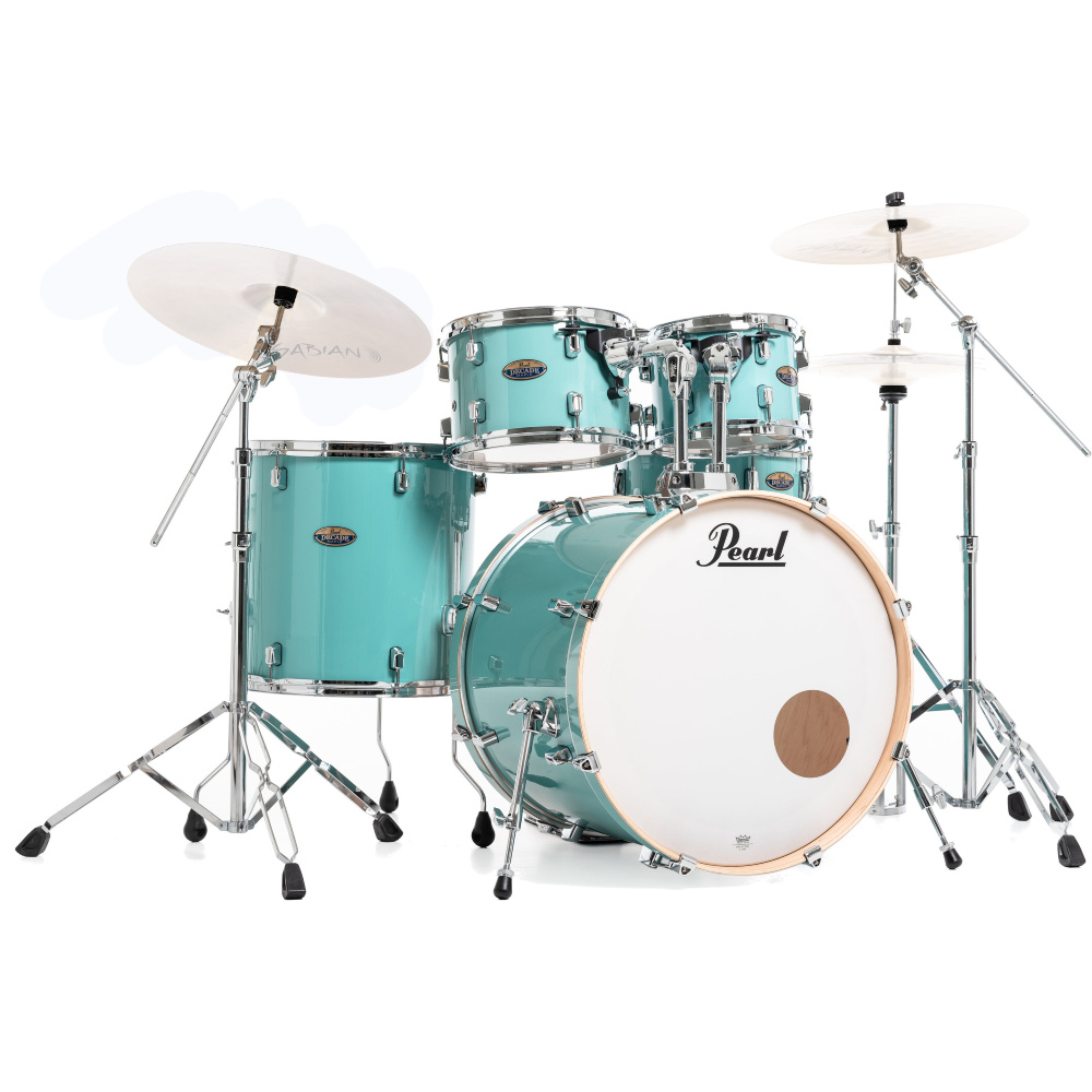PEARL DMP925S/C884 Decade Maple  Ice Mint 5 Parça (22B/10T/12T/16F/14S) Aksamlı Akustiik Davul Seti