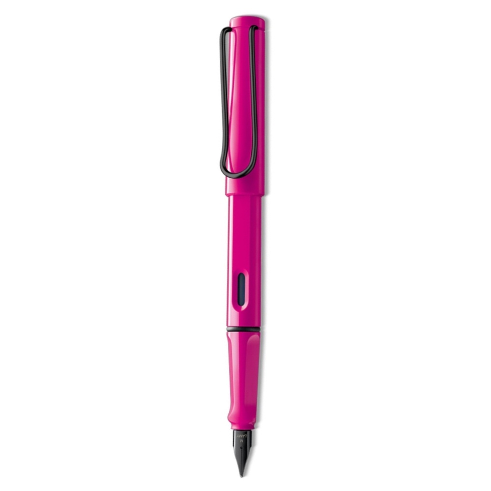 LAMY Safari Dolma Kalem Metal Siyah Klips M Uç Pembe