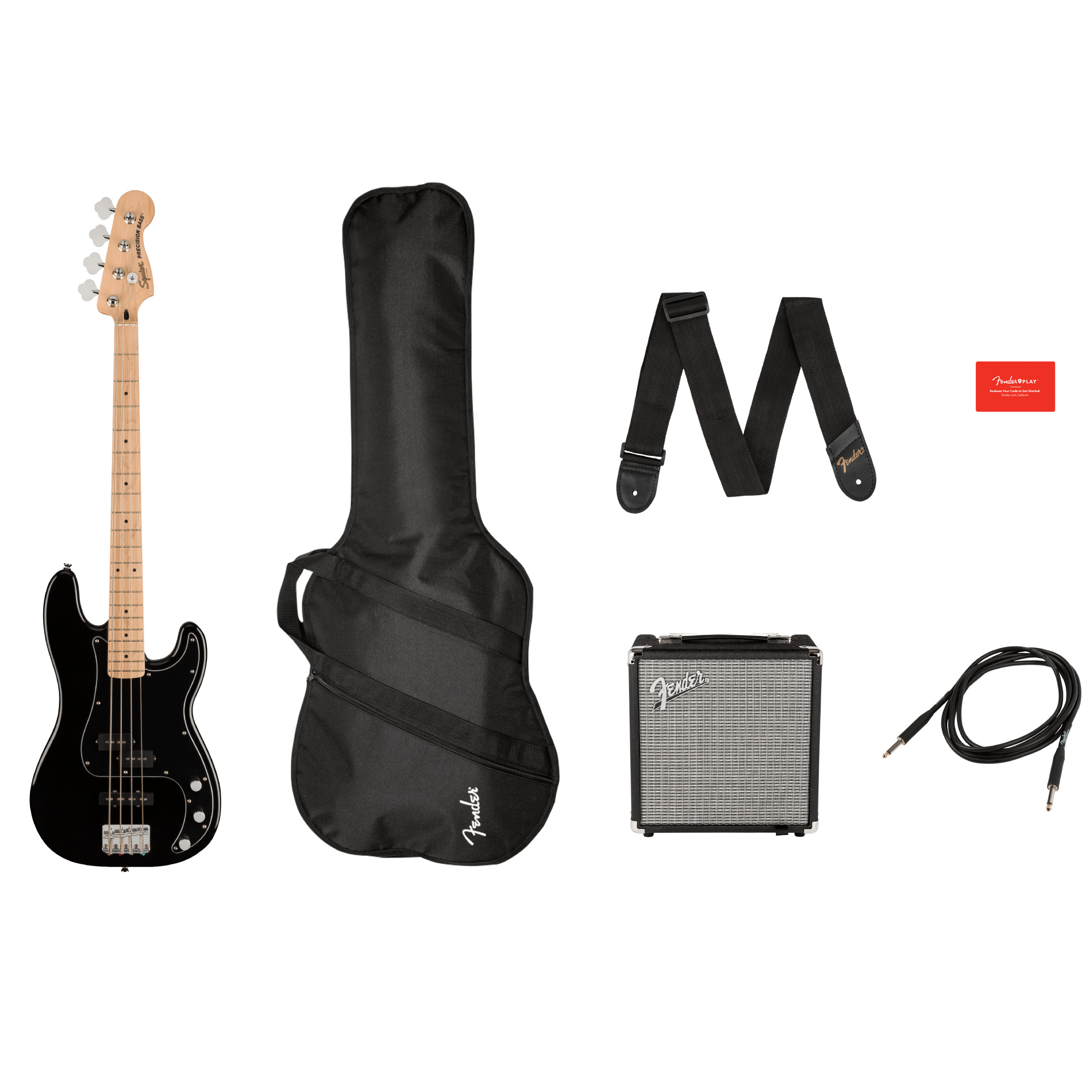 Squier Affinity Precision Bass PJ Black Ve Rumble 15 Bas Gitar Seti UK