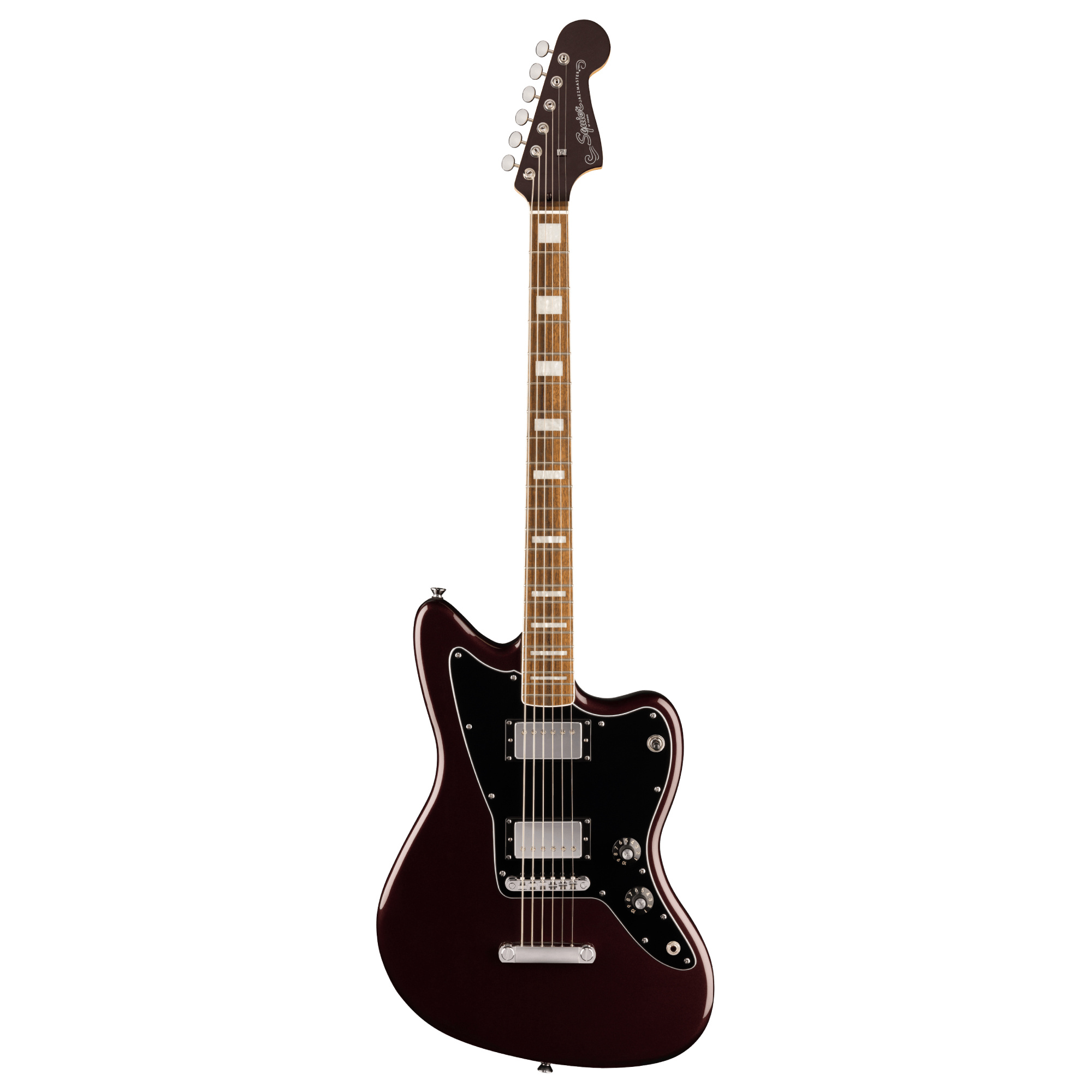 Squier Paranormal Baritone Jazzmaster HH BPG Oxblood Elektro Gitar